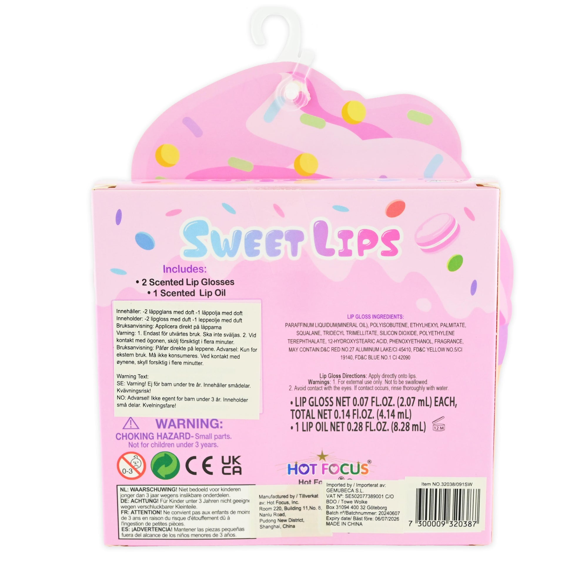 Läppglans glass 3-pack 6-9,5cm