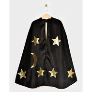 CAPE W. HAT VELVET/SATIN BLACK 3-8 YEARS