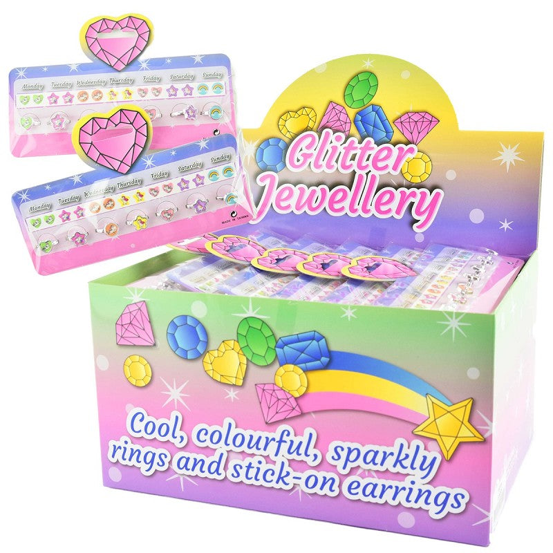 Ringset 7 dagar enhörning + öronklistermärken 7st