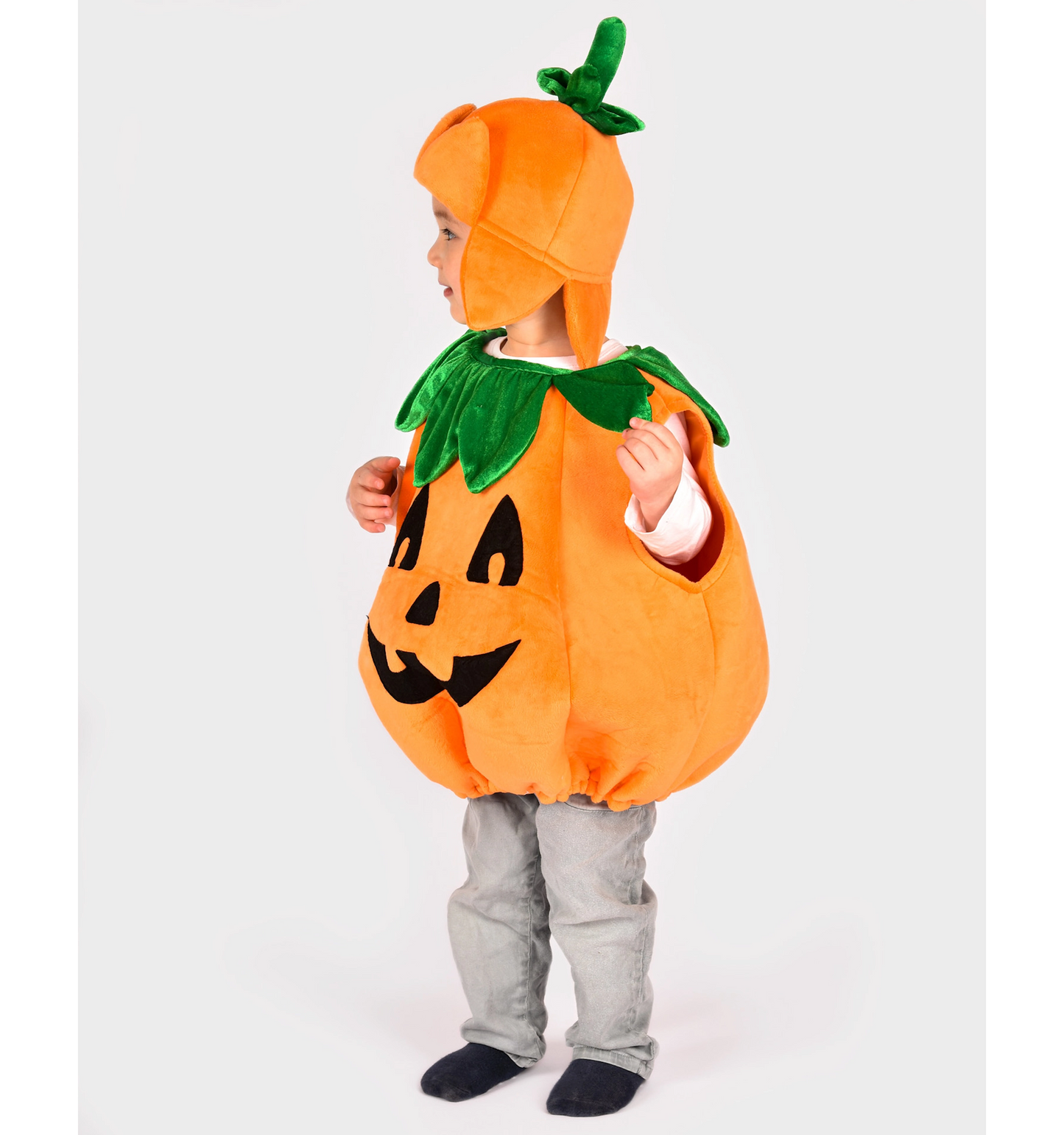 Pumpakostym Halloween – Söt utklädnad med hatt (2–4 år)