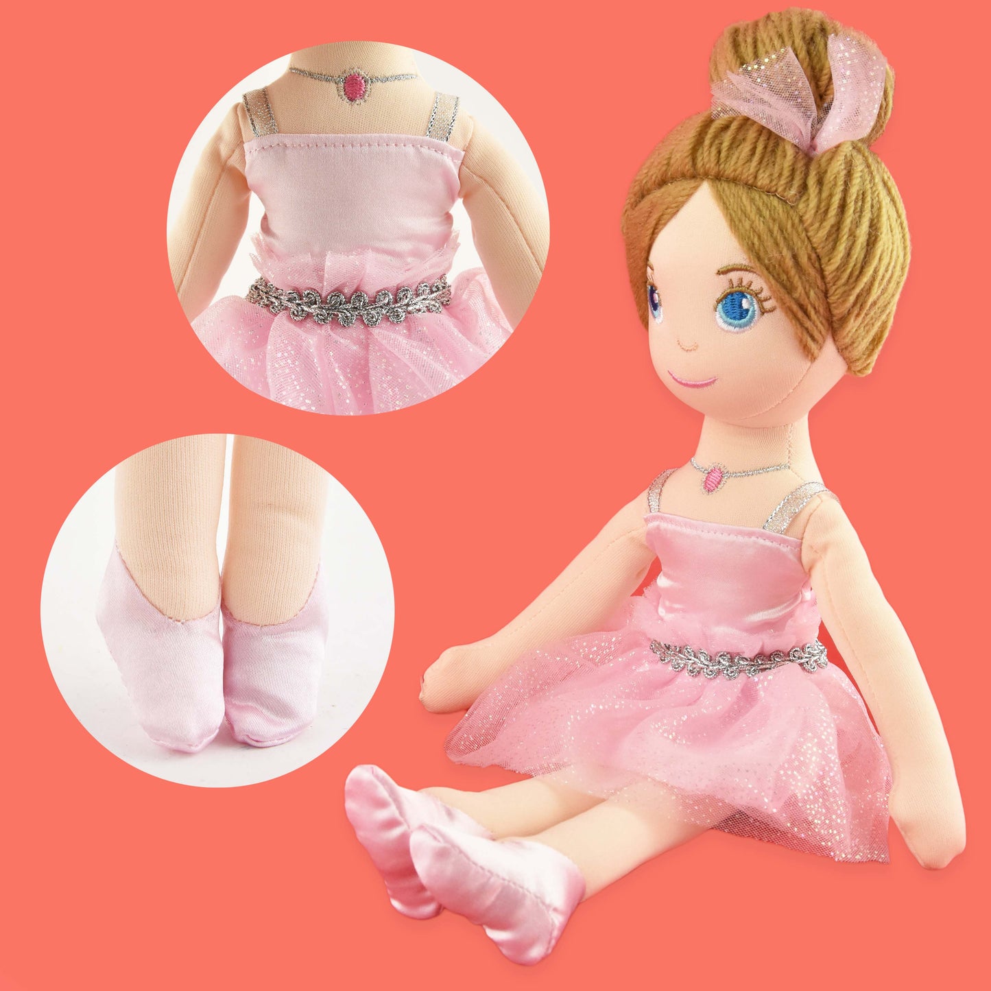 Trasdocka ballerina rosa 36cm
