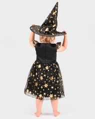 Klänning häxa med hatt 110-116 cl 4-6 år