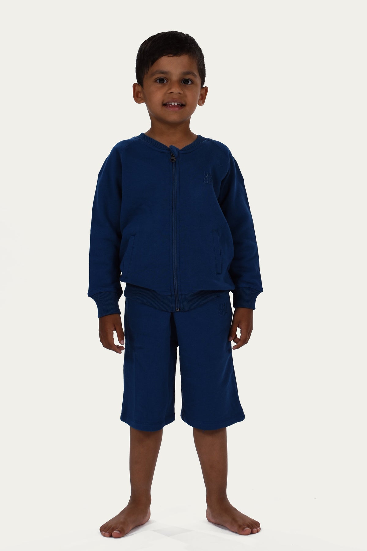 Zipper Jacket with Short Royal Blue – Stilfull och bekväm design