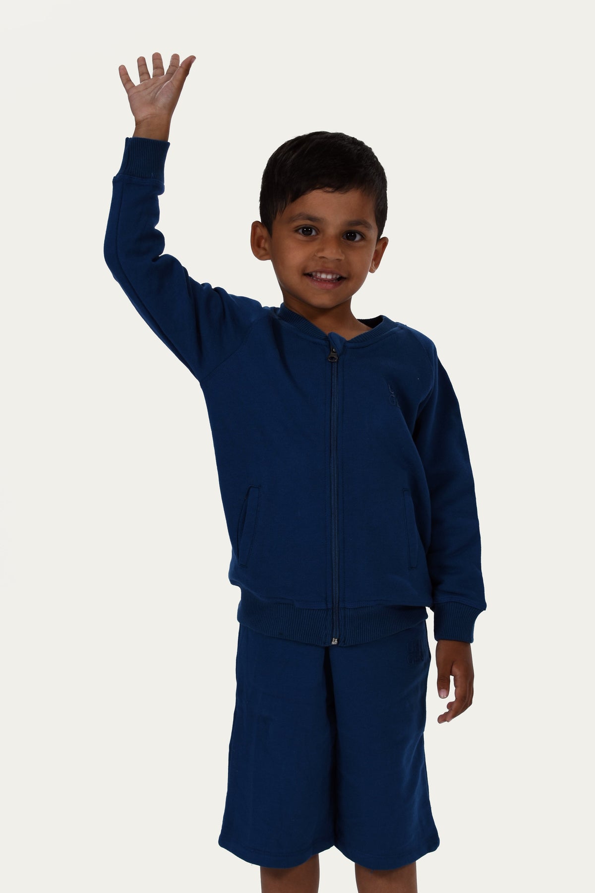 Zipper Jacket with Short Royal Blue – Stilfull och bekväm design