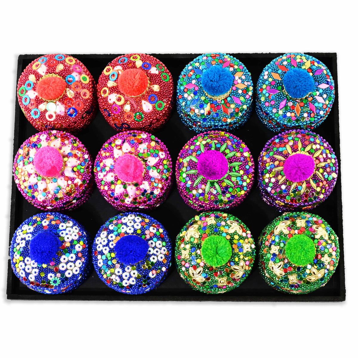 Glittrande smyckesaskar – 3-pack