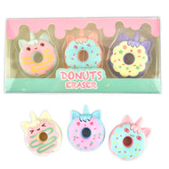 Radergummi donut katicorn 3 st 3cm