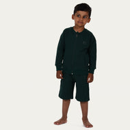 Zipper Jacket with Short Bottle Green – Stilfull och bekväm design för mellansäsong