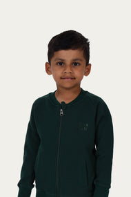 Zipper Jacket with Short Bottle Green – Stilfull och bekväm design för mellansäsong