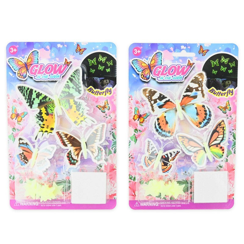 Väggklistermärken fjärilar glittrande 7-12cm 17st