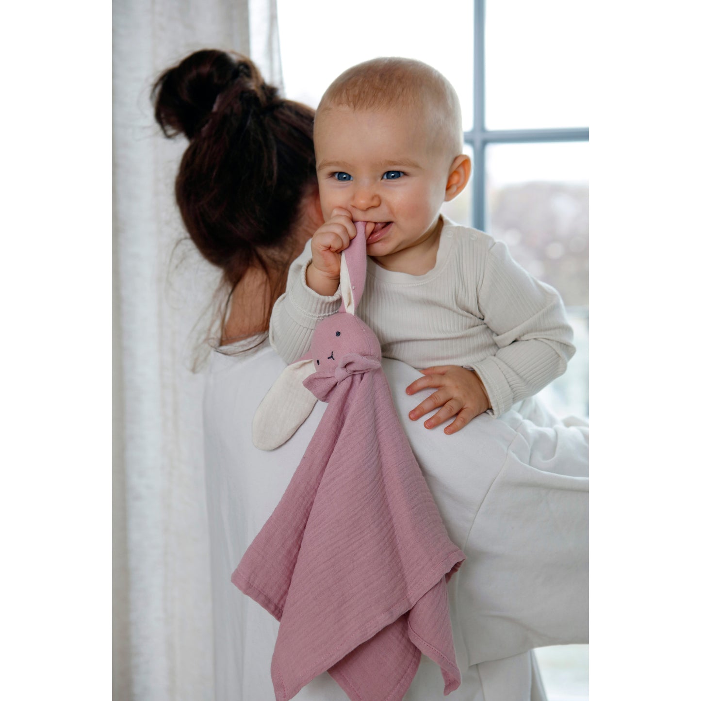 Diinglisar snuttefilt kanin Muslin rosa