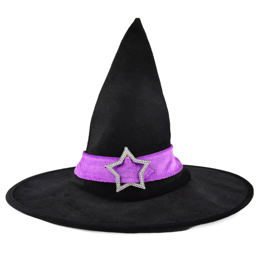Hatt för häxor svart/lila 40cm