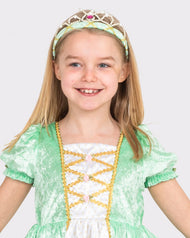 Tiara ljusgrön sammet 14cm