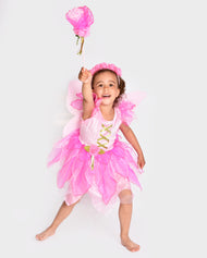 Fe-klänning+vingar+diadem+trollspö 110-116 cl 4-6 år