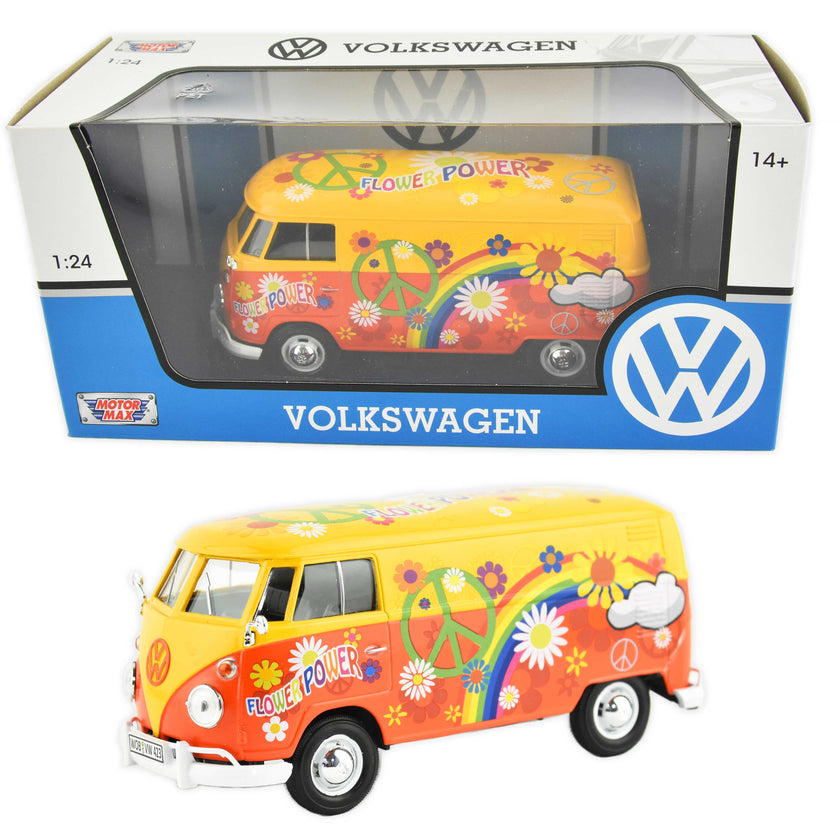 Volkswagen t2 flower power bil 1:24 17cm