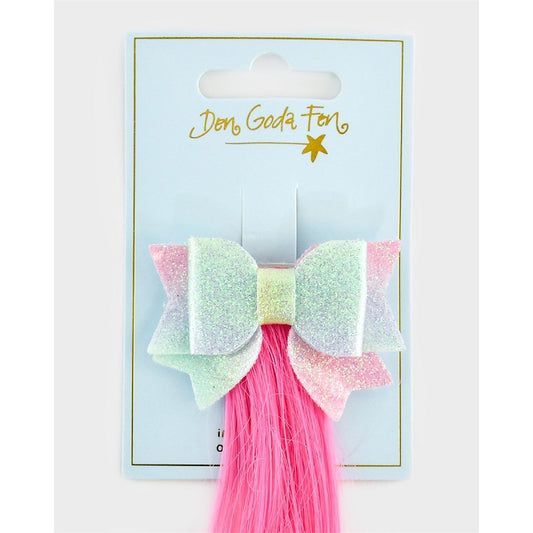 HAIR CLIP BOW W. HAIR MULTICOLOUR 41cm