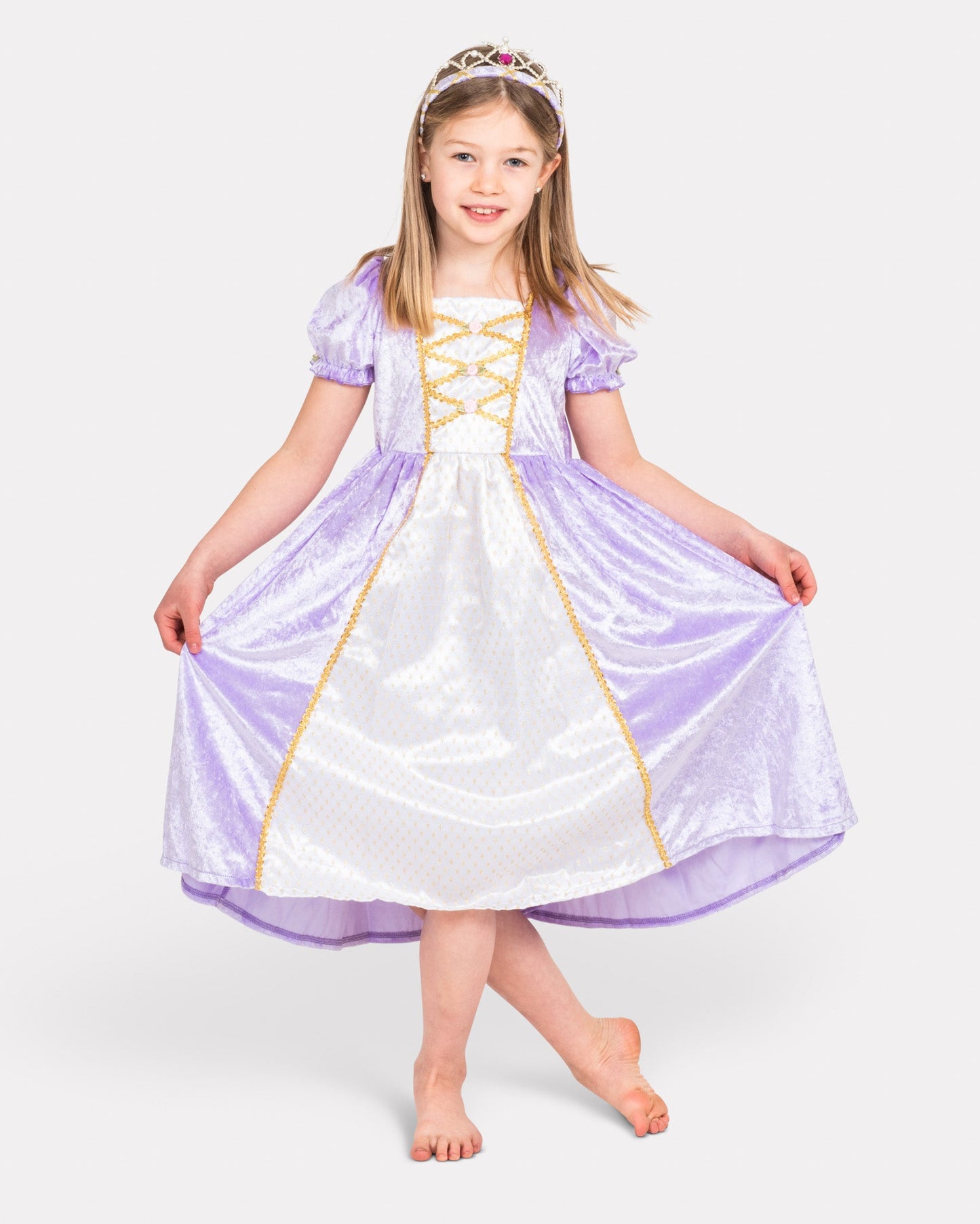 Prinsessklänning sammet lila från Den Goda Fen – 2–8 år