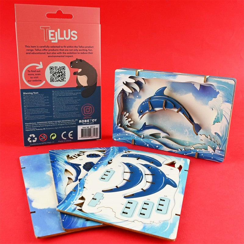 3D-teaterpussel delfin 17cm