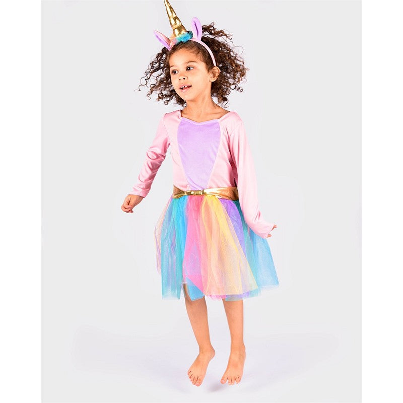 DRESS UNICORN w DIADEM 110-116 CL 4-6 YEARS