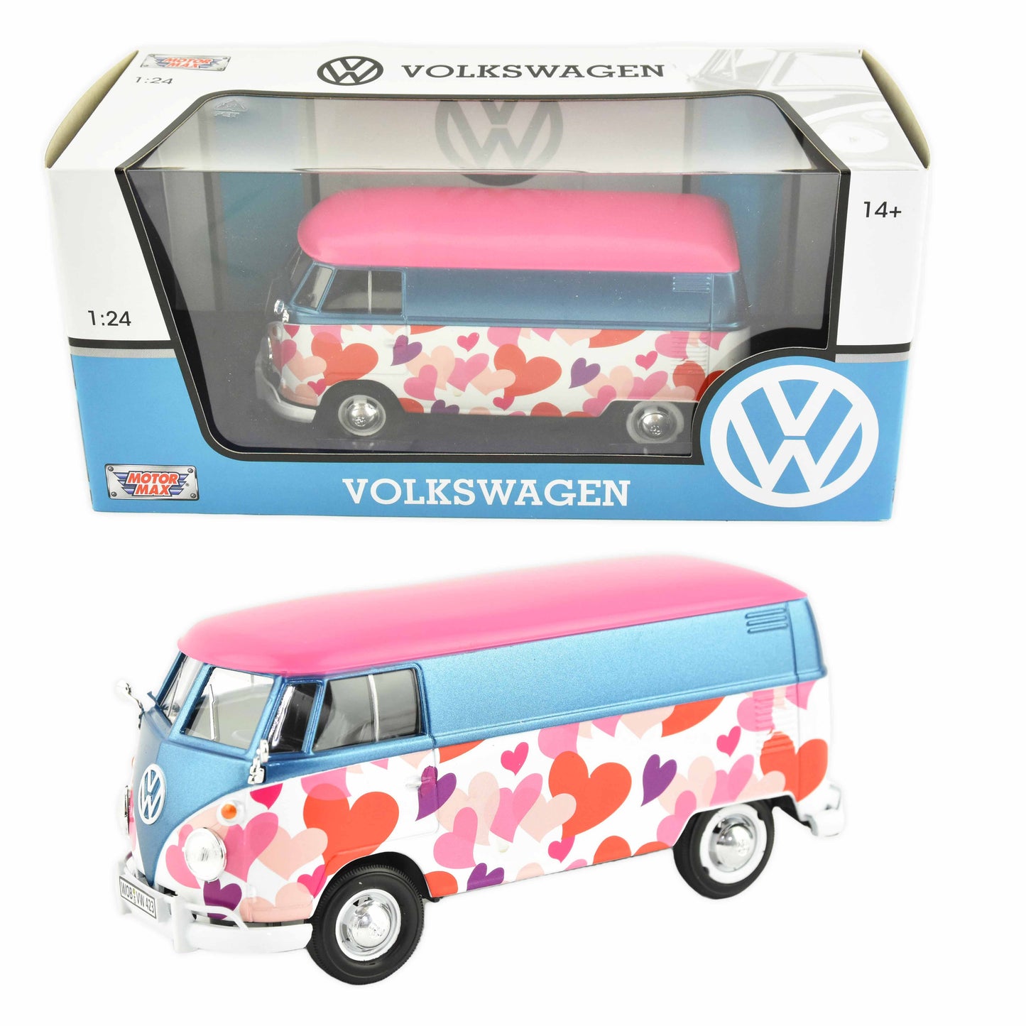 Volkswagen T2 hjärtabil 1:24 17cm