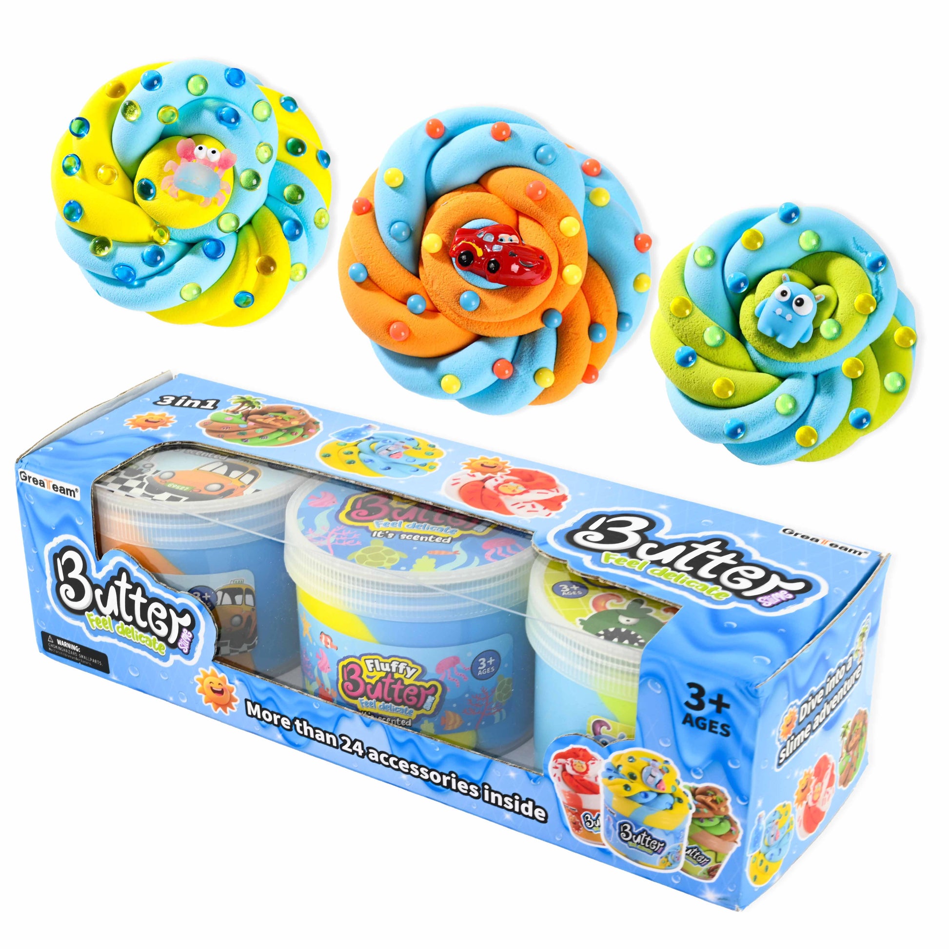 Slime fluffy butter set 3-pack