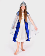 Prinsesskappa blå organza 98-128 cl 3-8 år