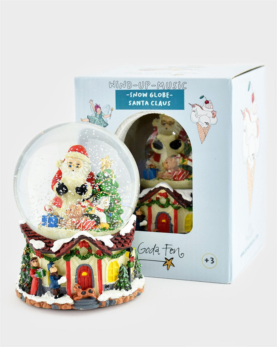 Glittrande snöglob med tomte