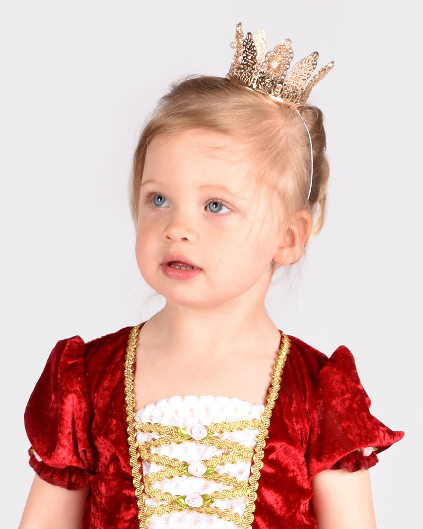 Prinsesskrona med pärlor, metall