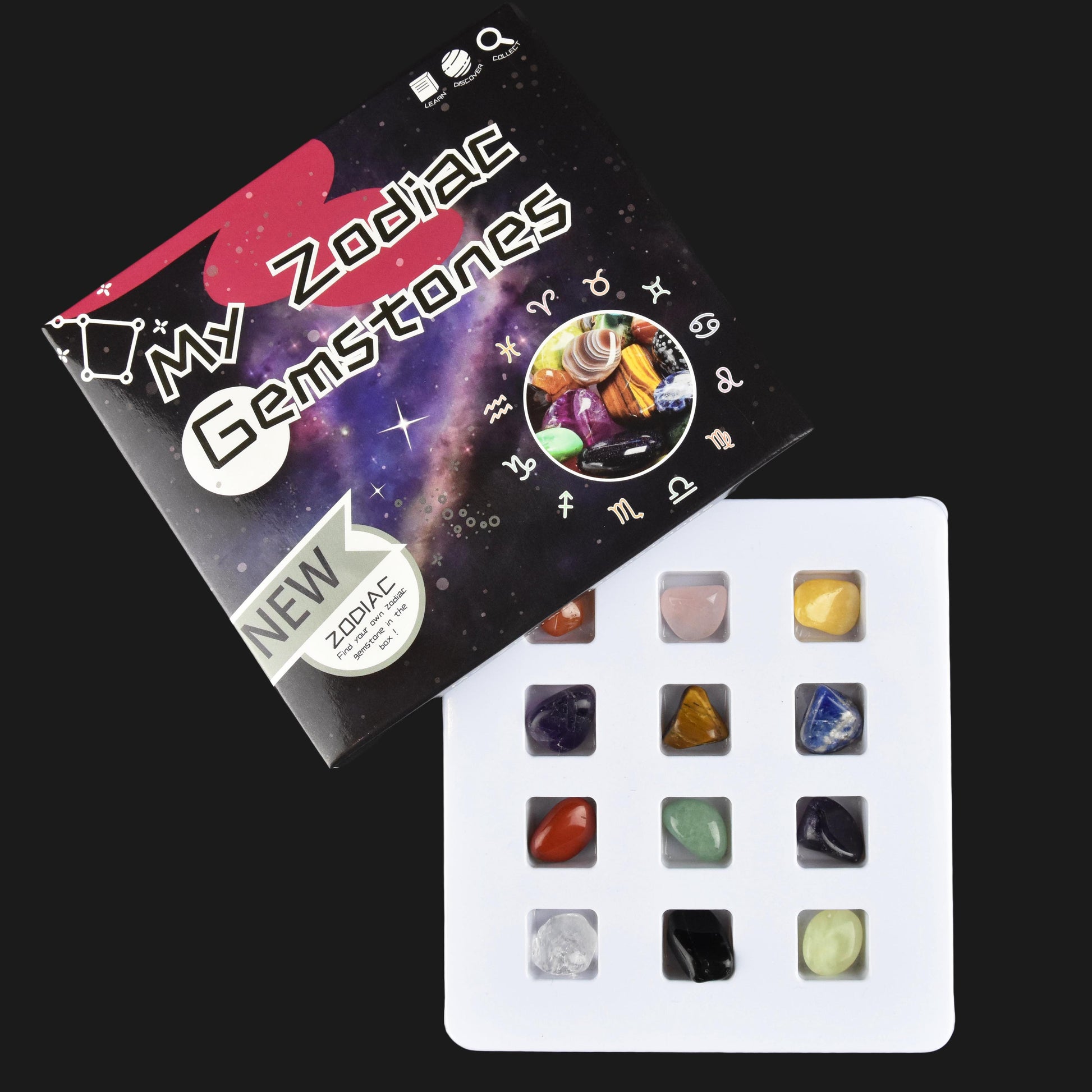 Zodiak ädelstenssamling 1-2cm