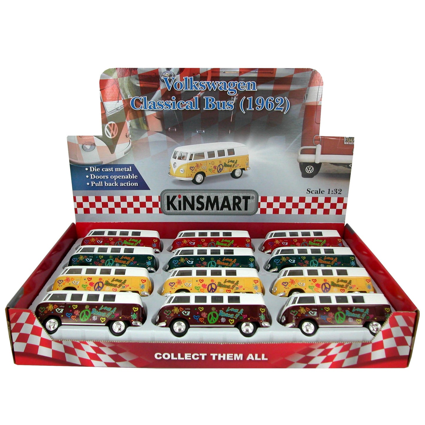 Bil VW klassisk buss 1962 pb 13cm