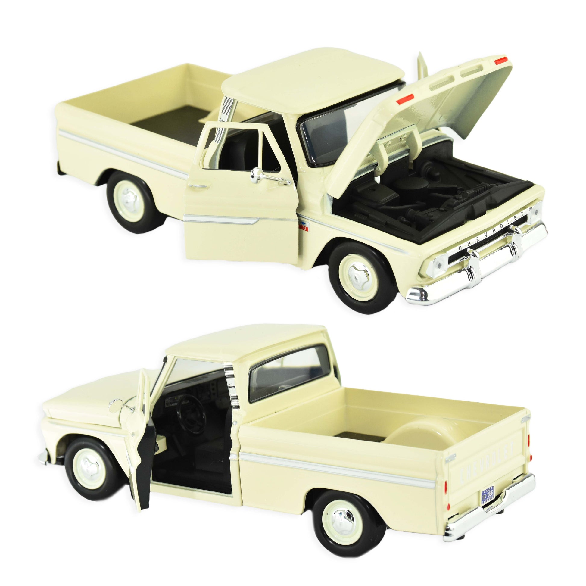 Chevy c10 fleetside pickup bil (1966) 1:24 19cm