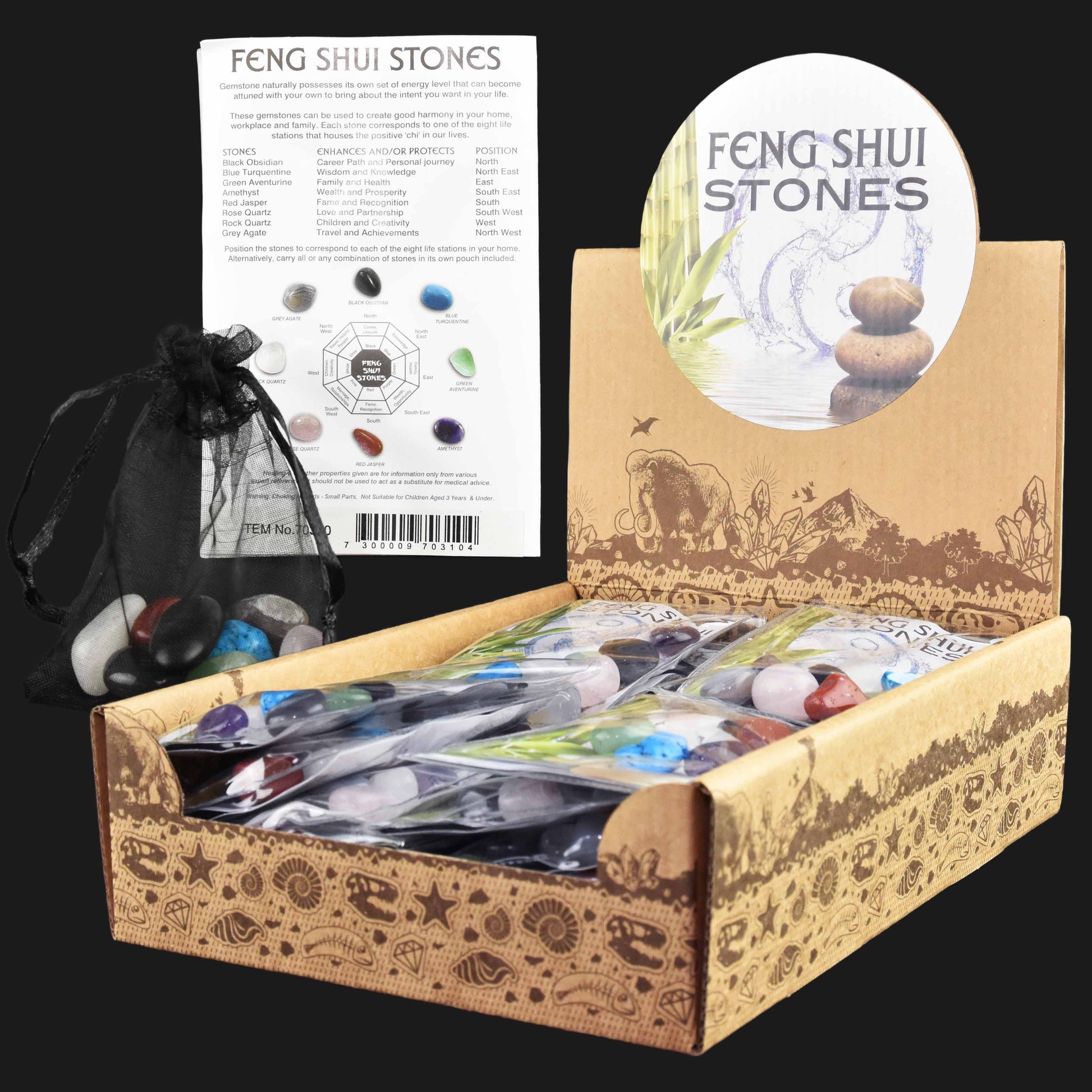 Feng shui-stenar 2cm
