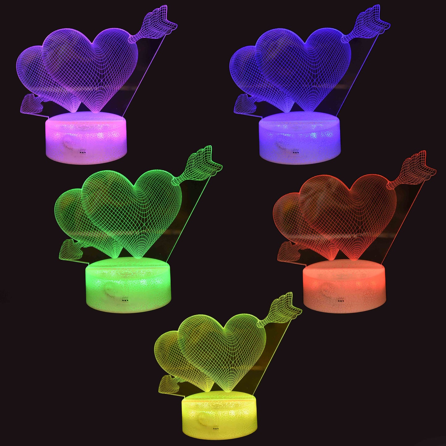 3d led-ljus hjärta med fjärrkontroll 19cm