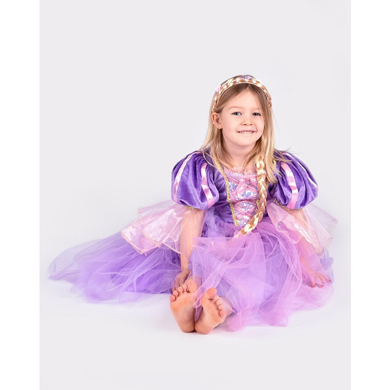 Prinsessklänning lila med fläta 2-8 år