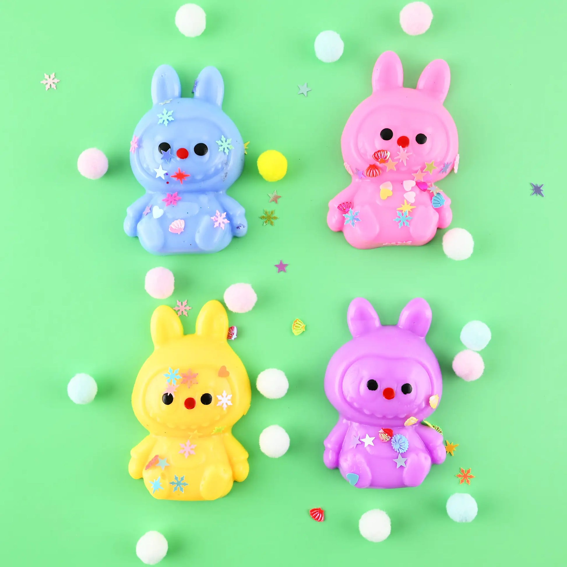 Squeeze Animal – Klämdjur 4-pack (8,5 cm) | Sensoriska leksaker & stressleksaker för barn