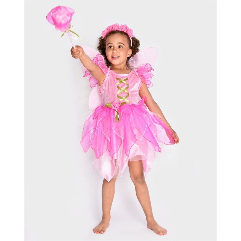 FAIRY DRESS+WINGS+DIADEM+WAND 122-128 CL 6-8 YEARS