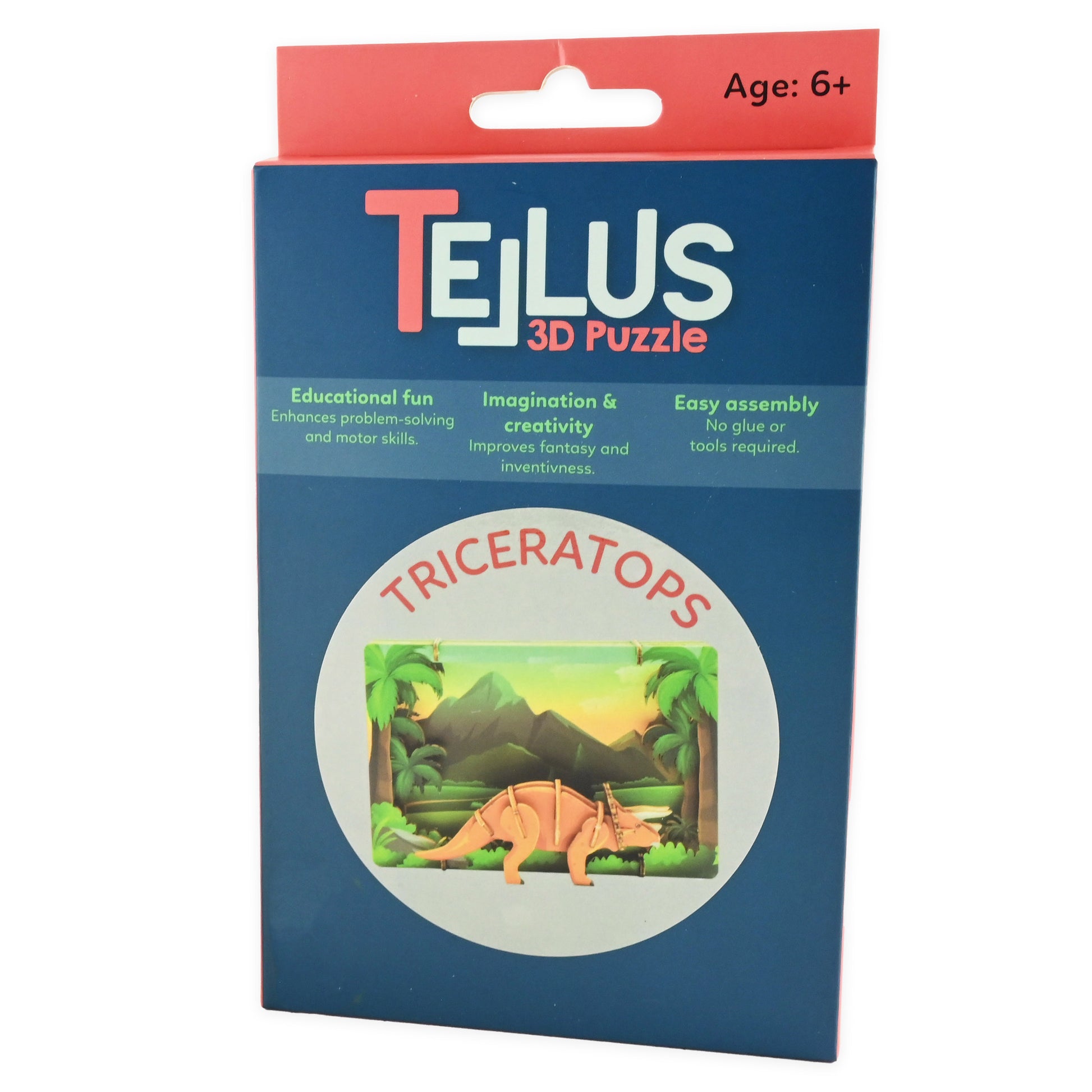 3D-teaterpussel triceratops 17cm