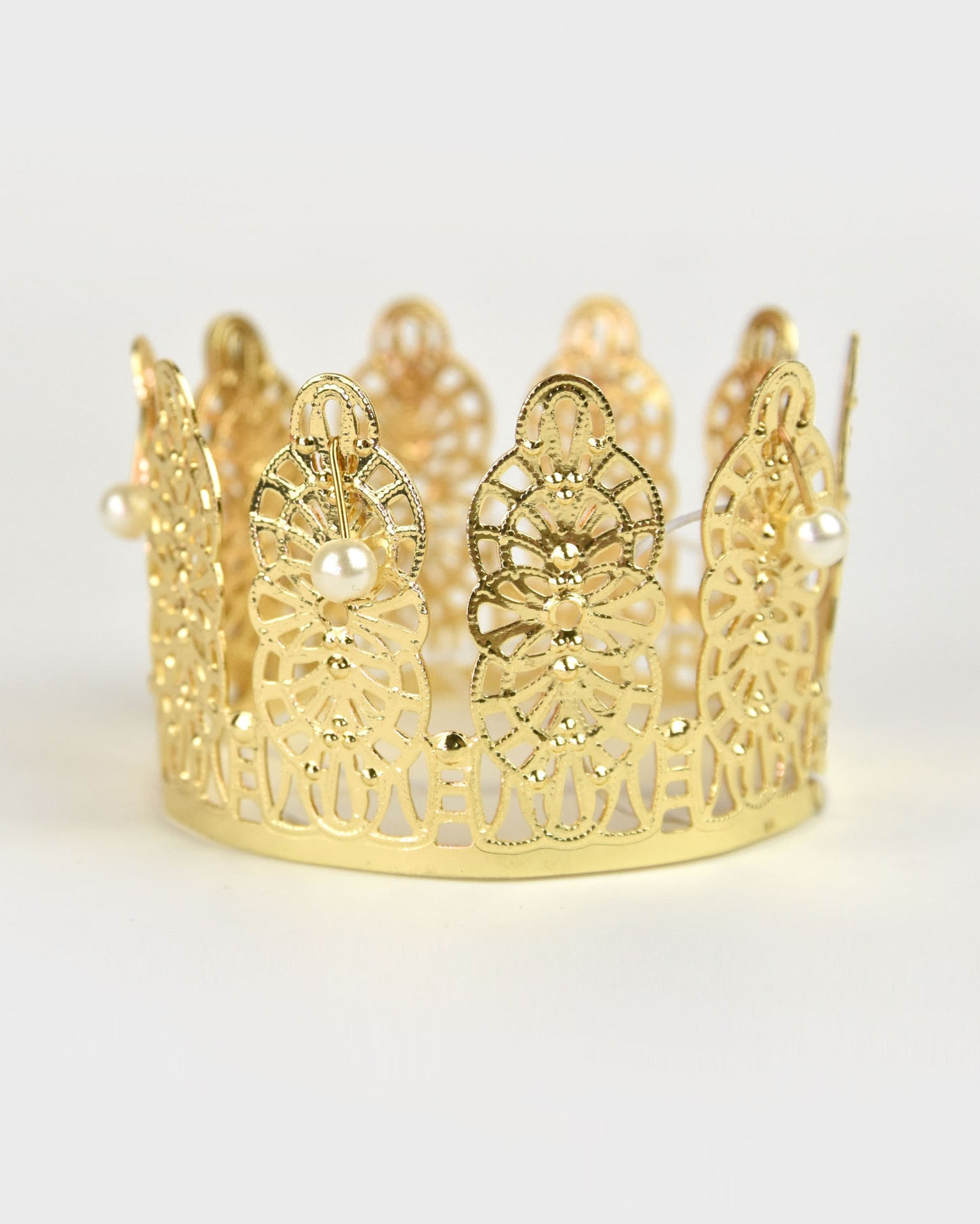 Prinsesskrona med pärlor, metall