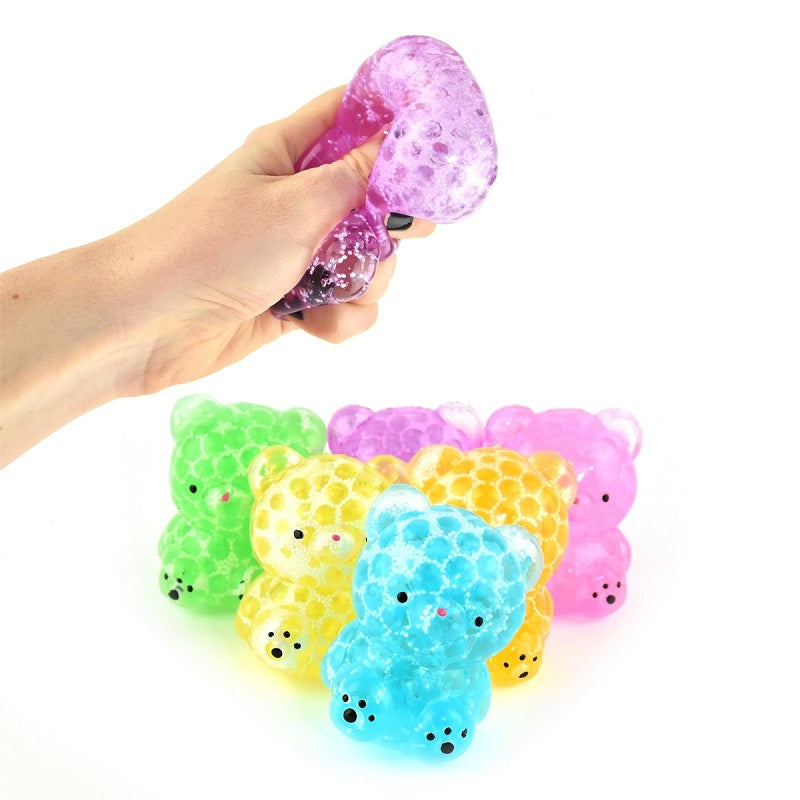 SQUEEZE BEAR w WATER BEADS 8cm