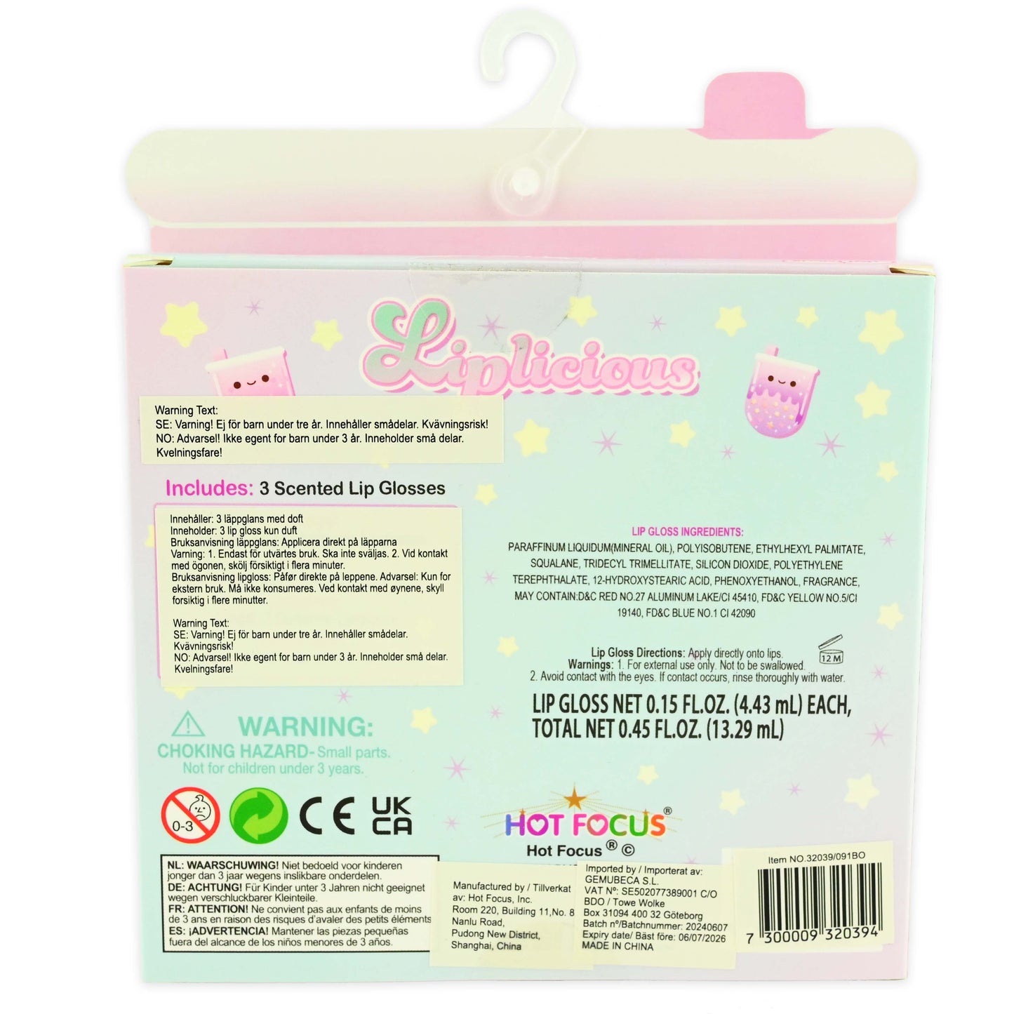 Läppbalsam milkshake 3-pack 5cm