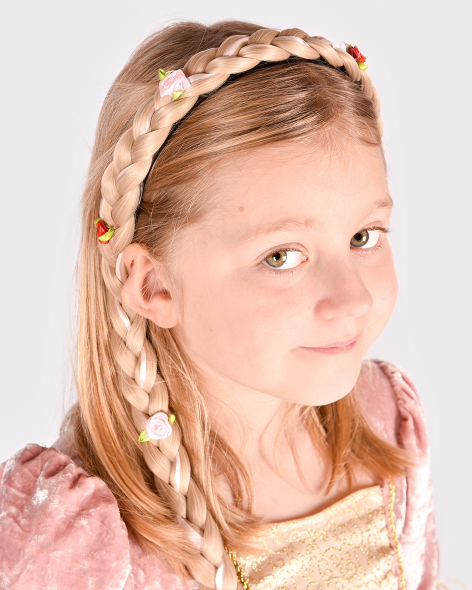 Flätat blont deluxediadem 75cm