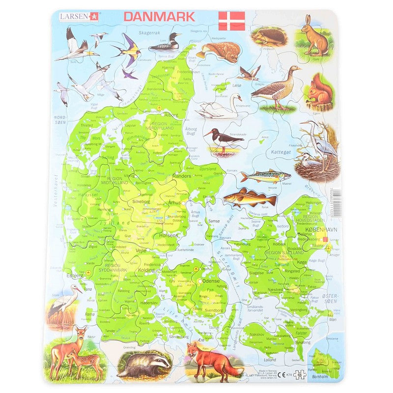 Pussel Danmark Karta 66 bitar