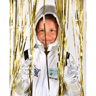 Astronaut overall i vit sammet 116 cl 5-6 år