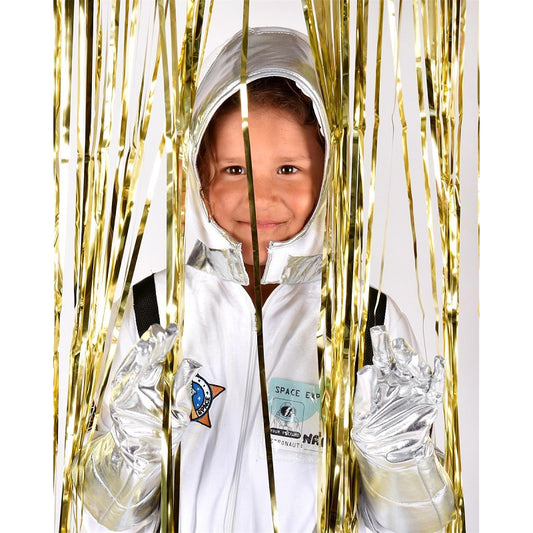 Astronaut overall i vit sammet 116 cl 5-6 år