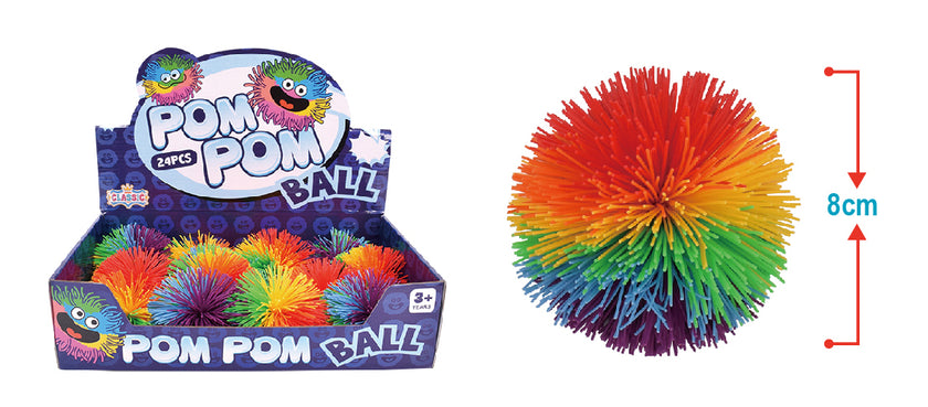 Boll pom pom regnbåge 8cm