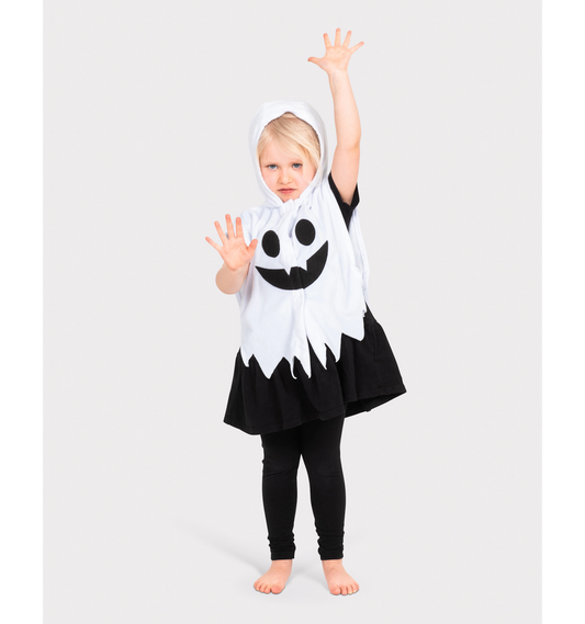 Mini Cape White Ghost – Halloweenkostym för de minsta