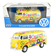 Volkswagen t2 flower power bil 1:24 17cm
