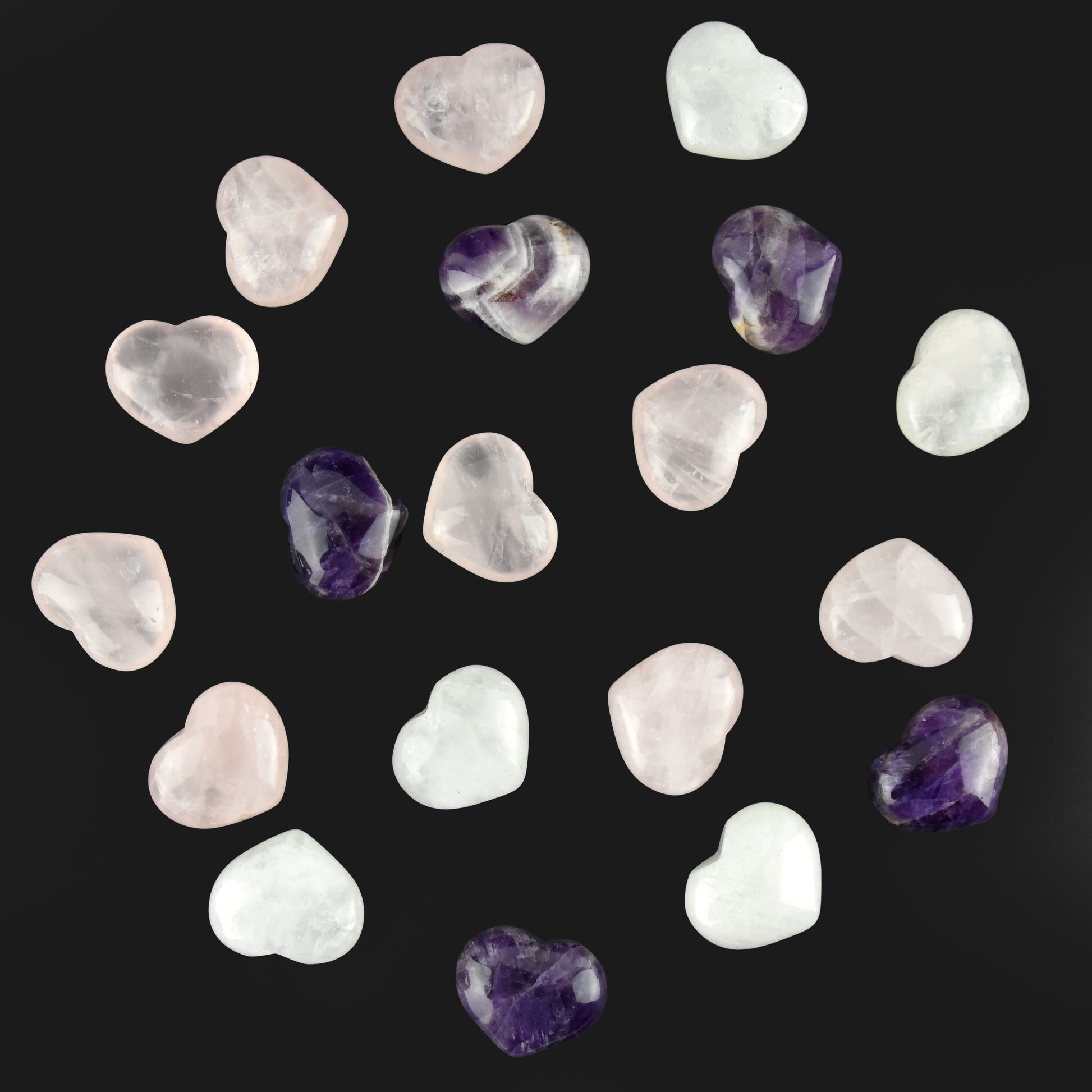 Ädelstenshjärtan i kristall 30st 3cm