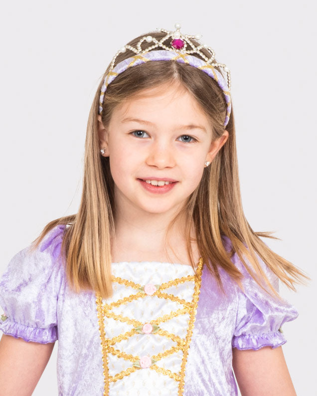 Tiara ljuslila sammet 14cm