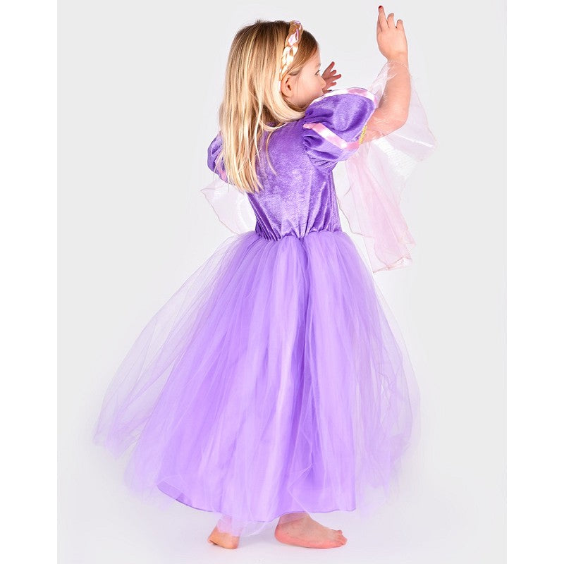 Prinsessklänning lila med fläta 2-8 år