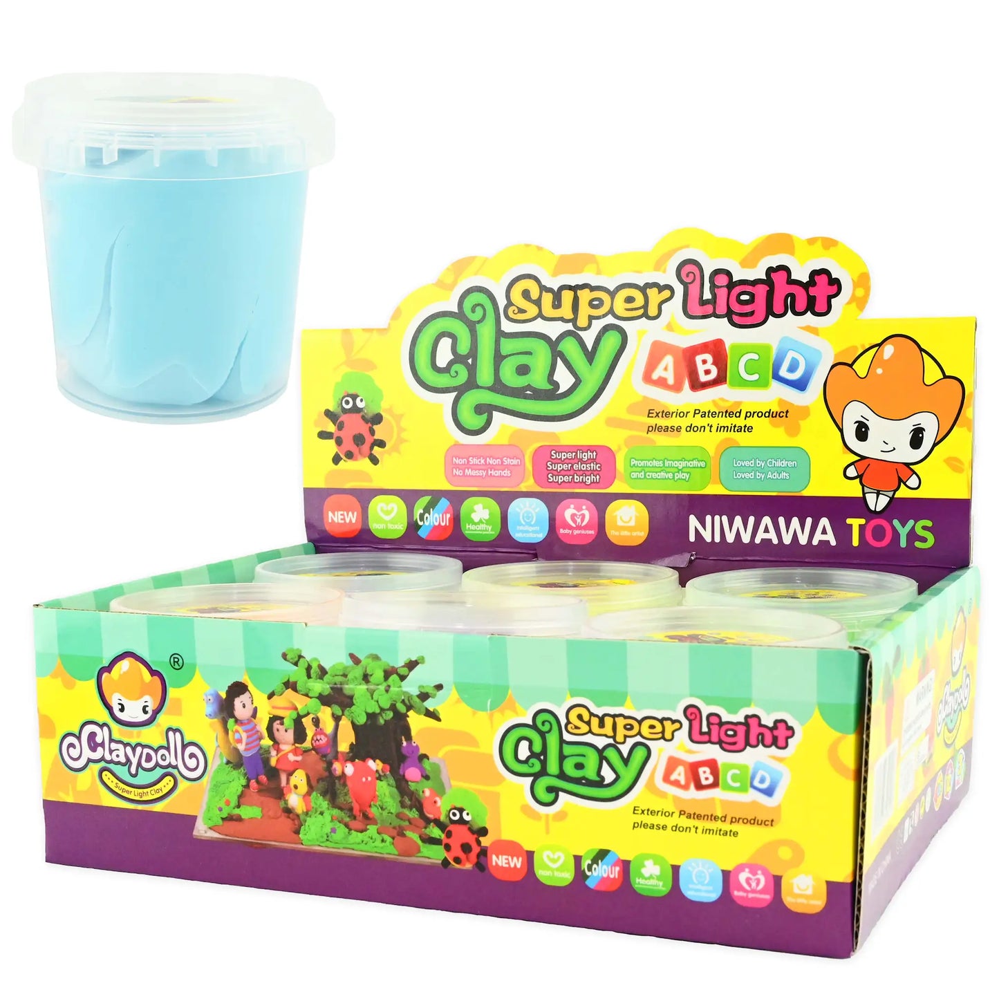 Fluffig och Stretchig Lera 45 g – Kladdfri, Fläckfri & Supermjuk (6-pack, Hög Kvalitet)
